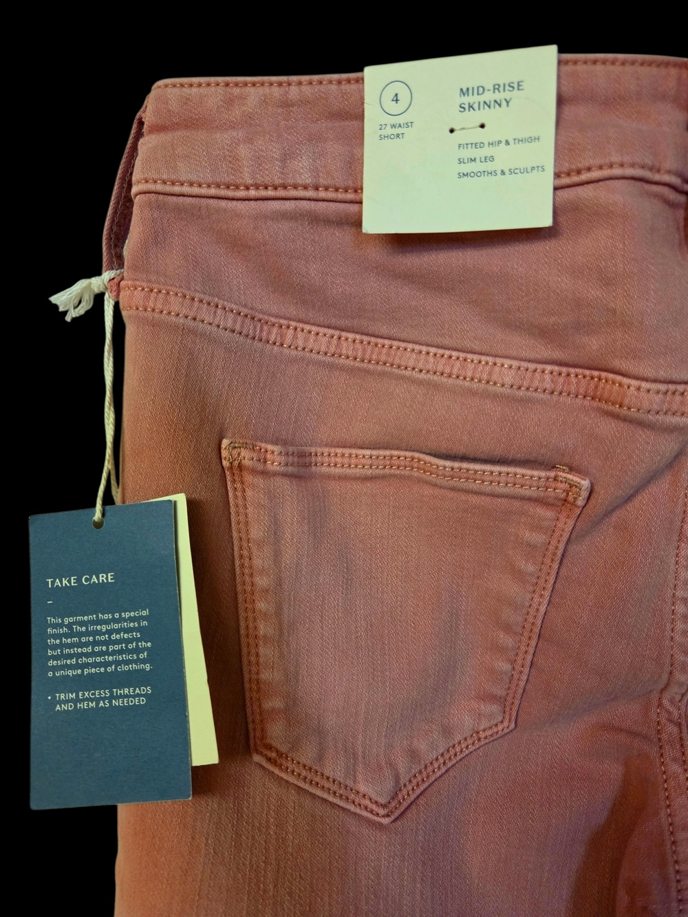 NWT Stretch Size 4 Short Universal Thread Ankle Jeans Peach - Picture 3 of 7